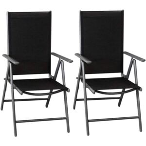 Wohaga “Miami” kerti szék szett, 2 db, szürke/fekete, összecsukható