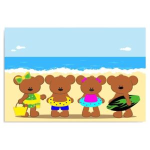 Kép CARO - Teddy Bears On The Beach 40x30 cm