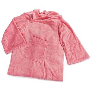 Comfort takaró ujjakkal és zsebbel, rózsaszín, 180 x 135cm