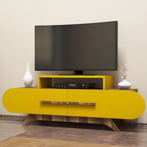 Tv-állvány YN2126 145x36.8x49.8cm Dió + sárga