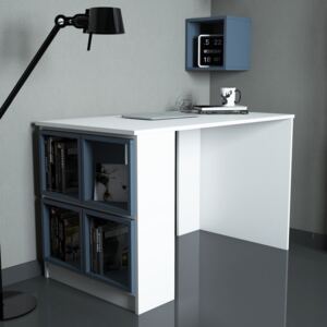 Íróasztal YN2173 65x120x75cm Fehér + kék