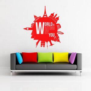 Falmatrica GLIX - World is waiting why you Piros 55x60 cm