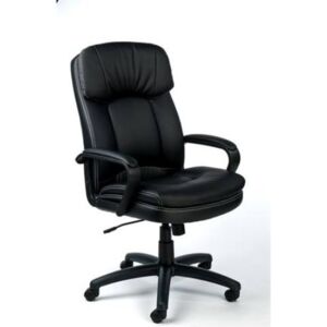 Főnöki szék, hintamechanikával, fekete bonded bőrborítás, fekete lábkereszt, MAYAH Duke (BBSZVV35)