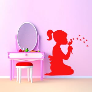 Falmatrica GLIX - Girl with dandelion Piros 40x35 cm