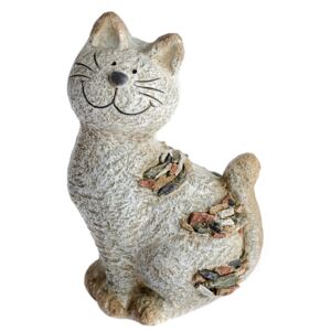Kerti dekoráció Macska kavicsokkal, 18 x 28,5 x 13 cm