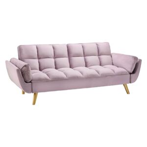 Kinyitható kanapé, antik rózsaszín bársony / bükk, KAPRERA