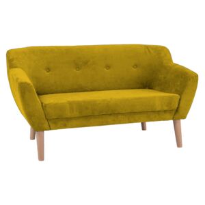 Kétszemélyes kanapé, sárga/bükk, BERGEN 2