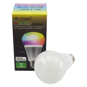 MiLight LED lámpa E27 (9W/220°) Körte - RGB+színhőmérséklet vez. - távirányítható