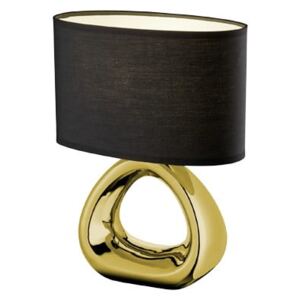 Gizeh fekete-aranyszínű asztali lámpa kerámiából és szövetből, magasság 34,5 cm - Trio