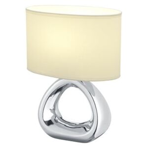Gizeh ezüstszínű asztali lámpa kerámiából és szövetből, magasság 34,5 cm - Trio