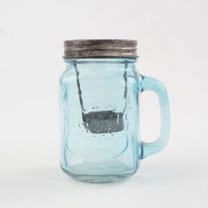 Kék üveg gyertyatartó - Dakls