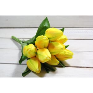 Mű virágcsokor TULIPÁN - sárga (m. 35,5 cm) 173 méret