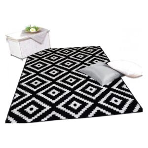 VELVET CARO szőnyeg, 180x250, fekete/fehér