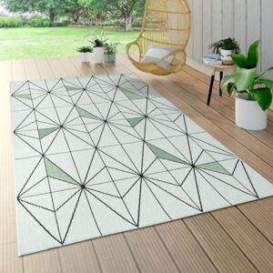 Gyémánt mintás zöld kültéri és beltéri lapos szövésű design szőnyeg 80x150 cm