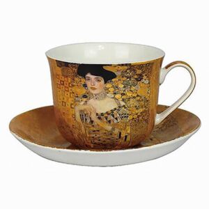 Klimt porcelán csésze aljjal - Adele Bloch