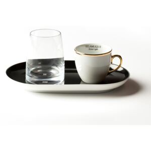 Török kávé szett - 2 x csésze, pohár és egy tálca - Selamlique