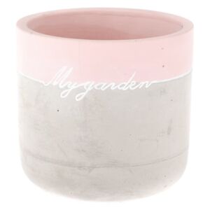My Garden beton virágtartó rózsaszín részlettel, magasság 13,5 cm - Dakls