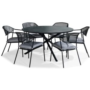 Asztal és szék garnitúra VG5324 Fekete + fehér