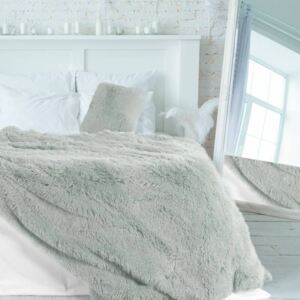 Lettie szőrme hatású ágytakaró Ezüst 200 x 220 cm