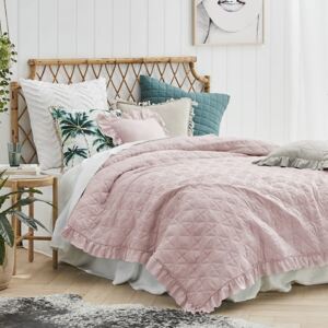 Rózsaszín steppelt takaró kétszemélyes ágyhoz 200 x 220 cm 200x220
