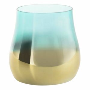 Bella2 üveg váza Türkiz/arany 16x18x21 cm