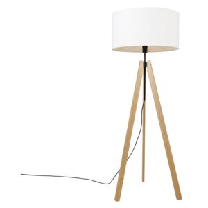 Modern állólámpa fa vászon árnyalatú fehér 50 cm -es állvány - Telu