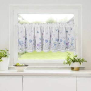 Zoja vitrázs függöny Fehér / kék 60 x 150 cm