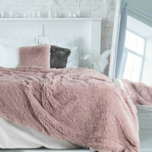 Lettie szőrme hatású ágytakaró Rózsaszín 170 x 220 cm