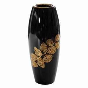 Erika váza Fekete/arany 12x12x30 cm