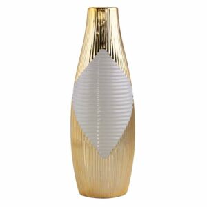 Rakel váza Bézs/arany 14x14x40 cm