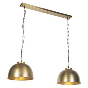 Ipari függesztett lámpa antik sárgaréz 2-lámpák - Hoodi