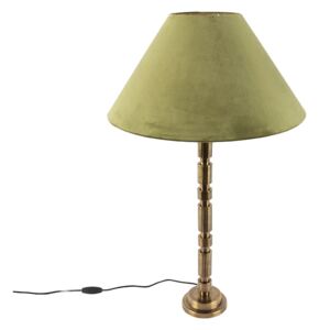 Art deco asztali lámpa velúr árnyalatú zöld 50 cm - Torre