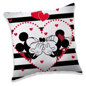 Jerry Fabrics párna, Mickey és Minnie inStripes, 40 x 40 cm