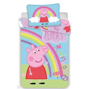 Jerry Fabrics gyermek pamut ágynemű kiságyba,Peppa Malac 0016, 100 x 135 cm, 40 x 60 cm
