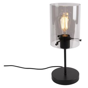 Design asztali lámpa fekete alapfelszereltséggel füstüveggel - Dome