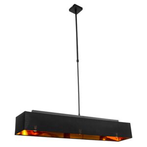 Modern függesztett lámpa fekete, arany 90 cm 3-lámpa - VT 1