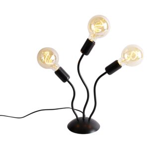 Design asztali lámpa fekete 3-lámpa - Wimme