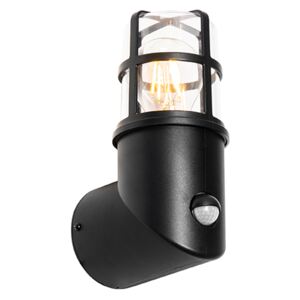 Kültéri fali lámpa fekete IP54 20,8 cm mozgásérzékelővel - Kiki