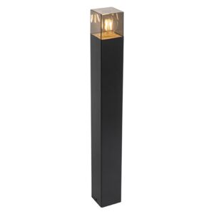 Staande buitenlamp zwart met smoke kap 70 cm IP44 - Denmark