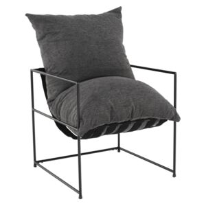 Modern fotel, szürke|fekete, DEKER