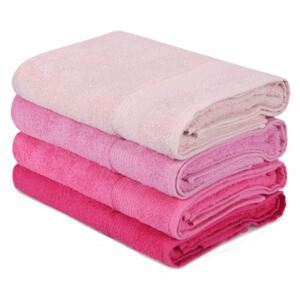 4 darabos fürdőlepedő szett rózsaszín