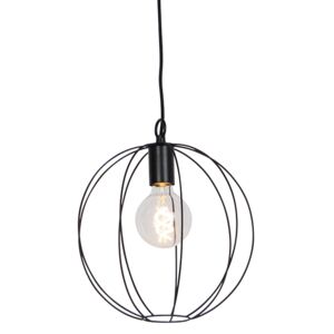 Design kerek függesztett lámpa, fekete, 30 cm - Pelotas