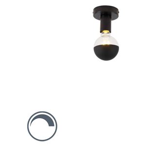 Design mennyezeti lámpa fekete G95 fej tükörrel fekete Facile