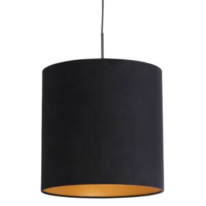 Függesztett lámpa velúr árnyalatú fekete, arannyal 40 cm - kombinált