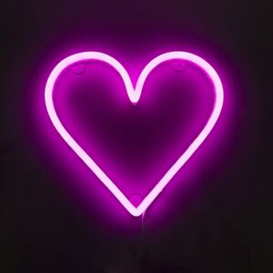 Rózsaszín fali lámpa távirányítóval, LED-del - Neon szív