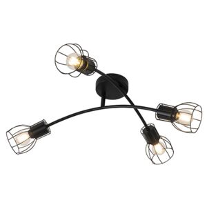 Modern mennyezeti lámpa, fekete, 60 cm, 4 lámpával állítható - Botu