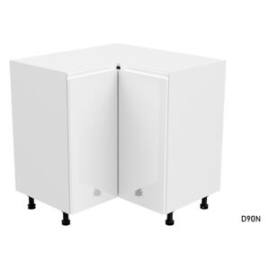 ASPEN D90N alsó sarok konyhaszekrény, 80x82x80, fehér magasfényű, jobb