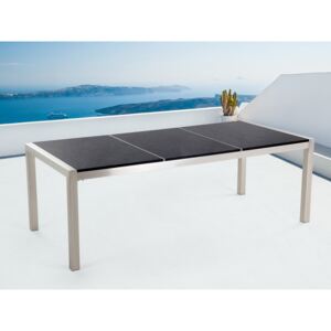 Kerti asztal Grosso 220 (fekete) (természetes kő)