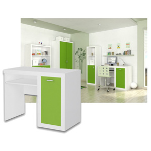 JAKUB Color gyerek íróasztal, fehér/zöld