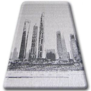 Fonott sizal floorlux szőnyeg 20240 ezüst / fekete 60x110 cm